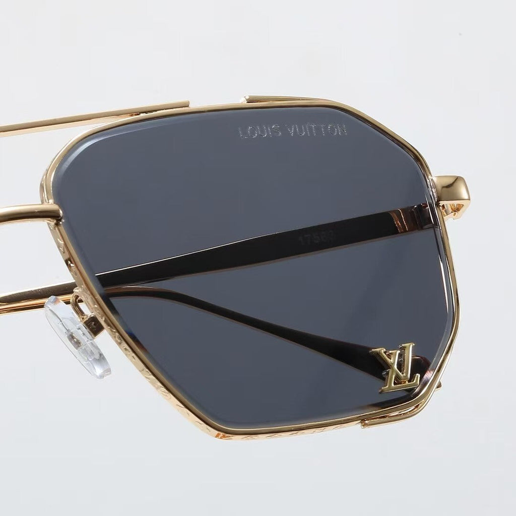 Louis vuitton Metal Double Bridge Polygonal Sunglasses Aviator